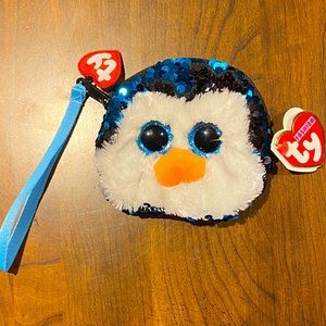 Ty Penguin Sequin Bag - Black, White, Blue, Orange